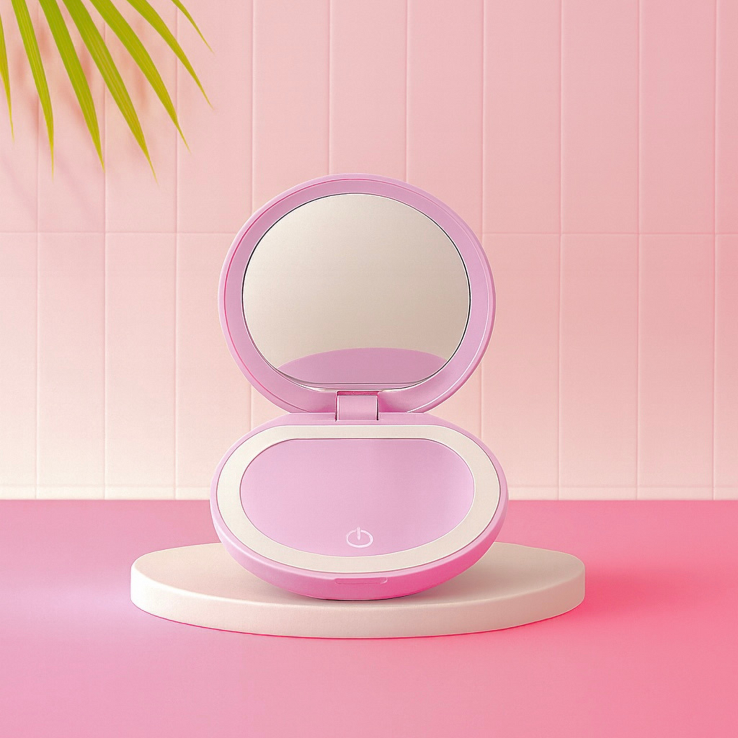 Miroir LED Compact - Rose